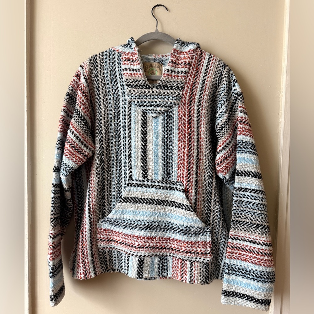Vintage Baja Joe Mexican Blanket Hoodie – Made in Mexico